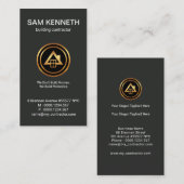 最小主義の金ゴールドの建築者のロゴの建築業者 名刺 (正面/裏面)