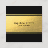 最小主義の金ゴールドホイルの正方形の名刺 スクエア名刺 (正面)