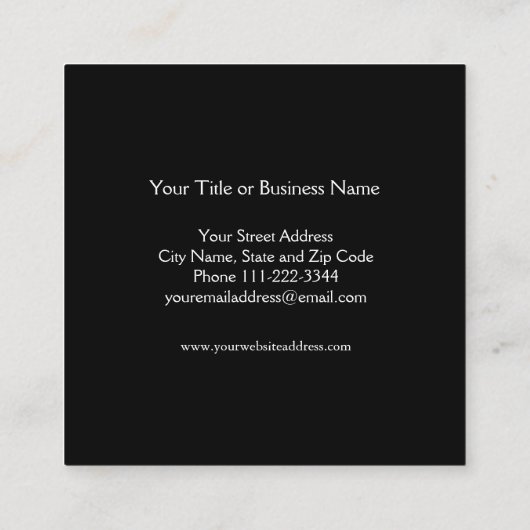 最小主義の金ゴールドホイルの正方形の名刺 スクエア名刺 (裏面)