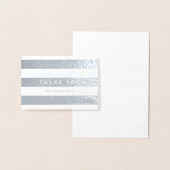 最小主義の銀のストライプは感謝していしています 箔カード (ディスプレー)