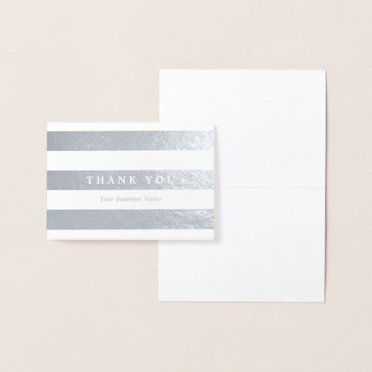 最小主義の銀のストライプは感謝していしています 箔カード (ディスプレー)