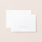 最小主義の銀のストライプは感謝していしています 箔カード (裏面封筒付き)