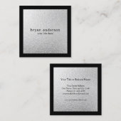 最小主義の銀ぱくの正方形の名刺 スクエア名刺 (正面/裏面)