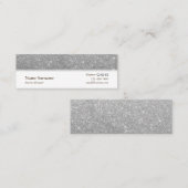 最小主義の銀製のグリッターデザイナー名刺 スキニー名刺 (正面/裏面)