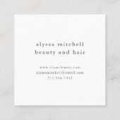 最小主義の開花|のピンクの水彩画の花柄 スクエア名刺 (裏面)