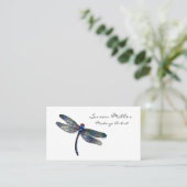 最小主義の青いトンボのアポイントメントカード 予約カード (スタンド正面)