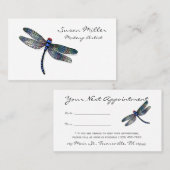 最小主義の青いトンボのアポイントメントカード 予約カード (正面/裏面)