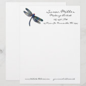 最小主義の青いトンボ レターヘッド (正面/裏面)