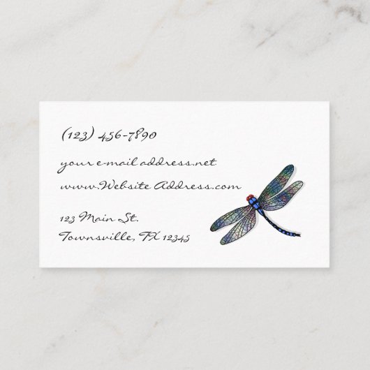 最小主義の青いトンボ 名刺 (裏面)