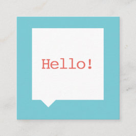 最小主義の青いSpeechBubbleの名刺 スクエア名刺