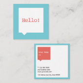 最小主義の青いSpeechBubbleの名刺 スクエア名刺 (正面/裏面)