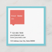 最小主義の青いSpeechBubbleの名刺 スクエア名刺 (裏面)