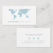 最小主義の青く白い旅行ブロガーの名刺 名刺 (正面/裏面)