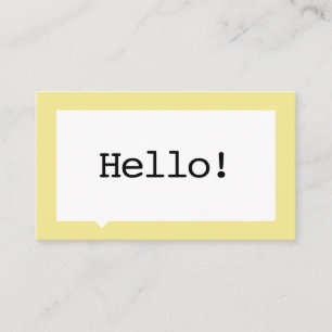 最小主義の黄色いスピーチの泡名刺 名刺