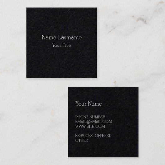 最小主義の黒い中心2の側面 スクエア名刺 (正面/裏面)