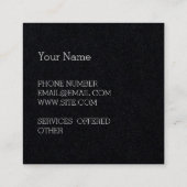 最小主義の黒い中心2の側面 スクエア名刺 (裏面)