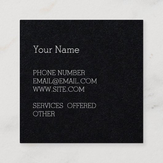 最小主義の黒い中心2の側面 スクエア名刺 (裏面)