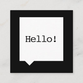 最小主義の黒いSpeechBubbleの正方形の名刺 スクエア名刺