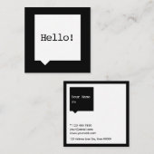 最小主義の黒いSpeechBubbleの正方形の名刺 スクエア名刺 (正面/裏面)