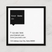 最小主義の黒いSpeechBubbleの正方形の名刺 スクエア名刺 (裏面)