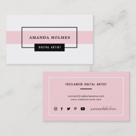 最小主義の黒くか白またはピンク 名刺