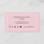 最小主義の黒くか白またはピンク 名刺 (裏面)