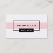 最小主義の黒くか白またはピンク 名刺 (正面)
