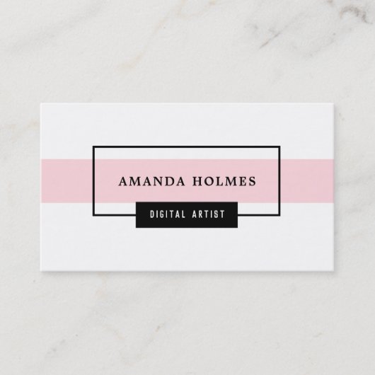 最小主義の黒くか白またはピンク 名刺 (正面)