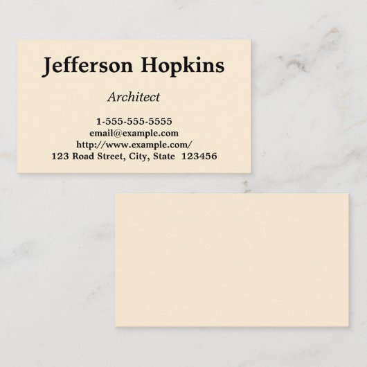 最小主義及びシンプルな建築家の名刺 名刺 (正面/裏面)