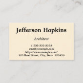 最小主義及びシンプルな建築家の名刺 名刺 (正面)