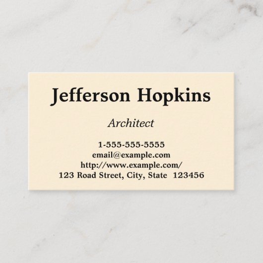 最小主義及びシンプルな建築家の名刺 名刺 (正面)