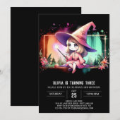 最小印刷可能ウィザード誕生日 招待状 (正面/裏面)