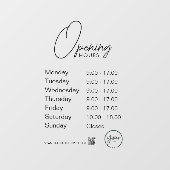 最小営業時間透明ウィンドウクリング ウィンドウサイン (シート)