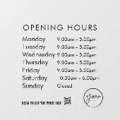 最小営業時間 透明ウィンドウクリング ウィンドウサイン (シート)