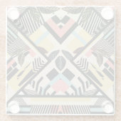 最小幾何学模様：パターンデザイン ガラスコースター (裏面)