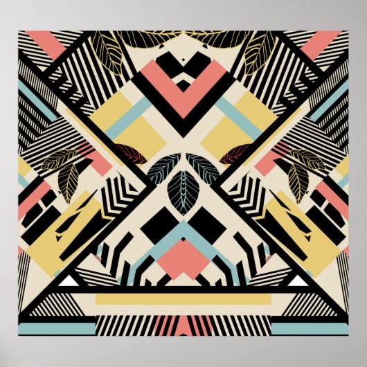 最小幾何学模様：パターンデザイン ポスター (正面)