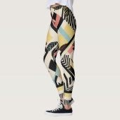 最小幾何学模様：パターンデザイン レギンス (左)