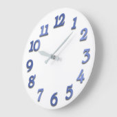 最小数のコバルトの藍色の白 ラージ壁時計 (傾斜)