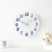 最小数のコバルトの藍色の白 ラージ壁時計 (ホーム)