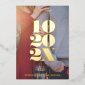 最小数値日付日付の保存 箔招待状 (正面)