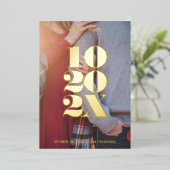 最小数値日付日付の保存 箔招待状 (立ち正面)