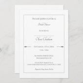 最小矢印ブライダルシャワー |白 招待状 (正面/裏面)