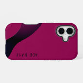 最小色マゼンタ抽象芸術 iPhone 16ケース (裏面横)