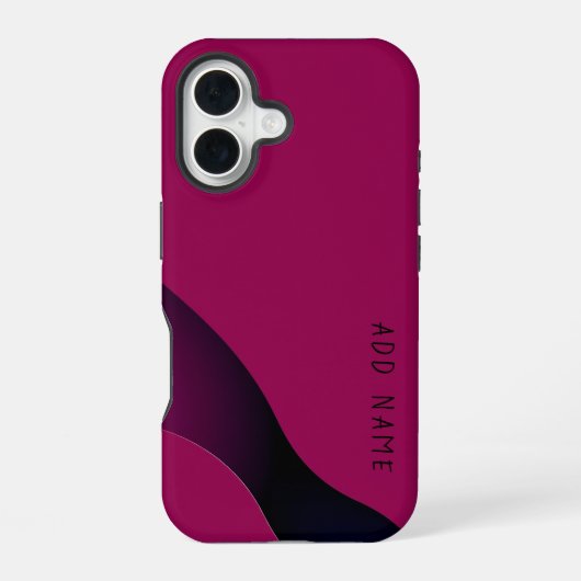 最小色マゼンタ抽象芸術 iPhone 16ケース (裏面)