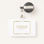 最小金ゴールドボーダーフレーム バッジ (裏面リトラクタブル付き)