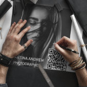 最小限のお洒落ソーシャルメディアQRコードカスタム スクエア名刺