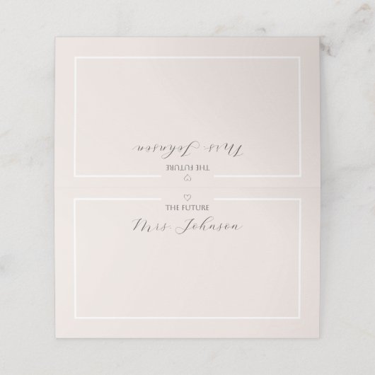 最小限のウェディングシャワー名札|The Future Mrs. プレイスカード (外部開封)
