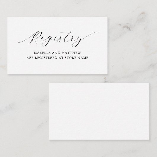 最小限のエレガントスクリプトレジストリ情報 エンクロージャーカード (正面/裏面)