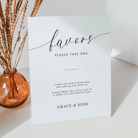 最小限のエレガントスクリプト結婚式の引き出物 台座サイン