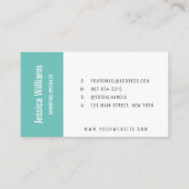 最小限のカスタマイズ可能なプロフェッショナルティール(緑がかった色) 名刺 (裏面)